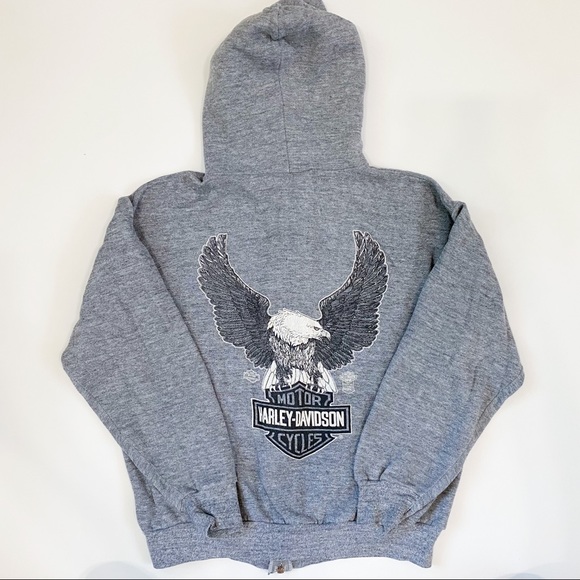 Vintage 1980s Harley Davidson Zip Up Hoodie Sweatshirt - Picture 1 of 9
